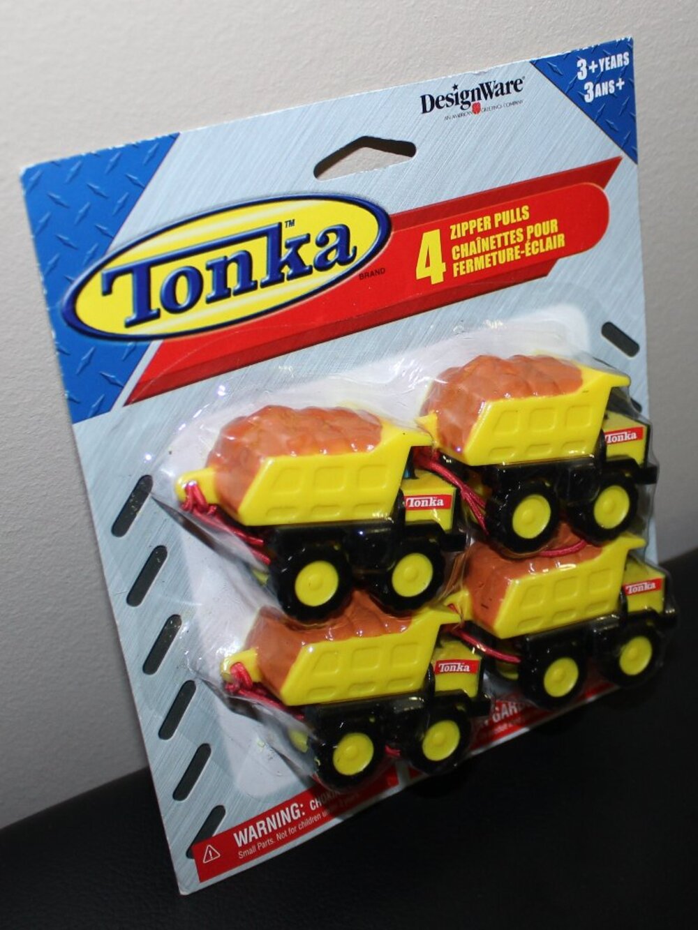 3/$88❤️vintage 2006 TONKA 4 Zipper Pulls DesignWare Hasbro Functioning Dump Beds